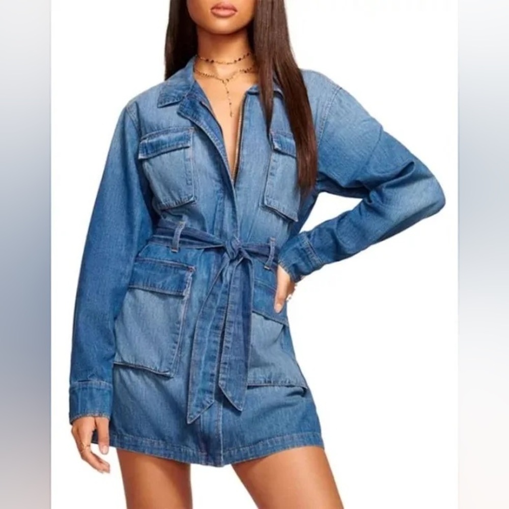Ramy Brook Zaniyah Belted Denim Mini Dress